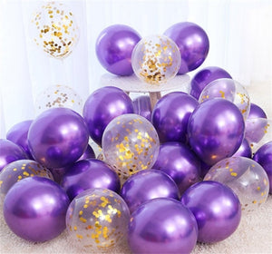 18pcs 10inch Gold Silver Pink Chrome Latex Balloons - COOLCrown Store