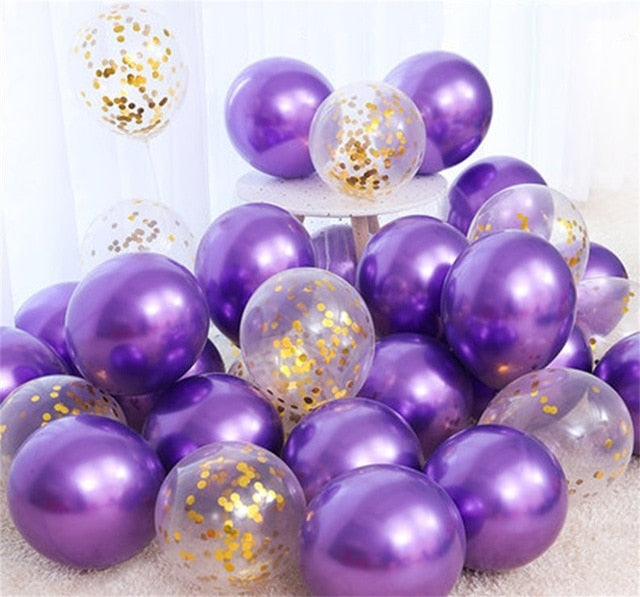 18pcs 10inch Gold Silver Pink Chrome Latex Balloons - COOLCrown Store