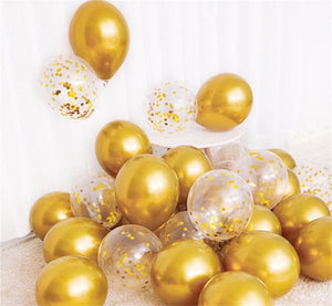 18pcs 10inch Gold Silver Pink Chrome Latex Balloons - COOLCrown Store