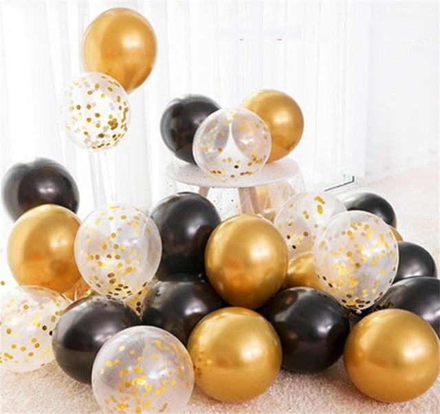 18pcs 10inch Gold Silver Pink Chrome Latex Balloons - COOLCrown Store