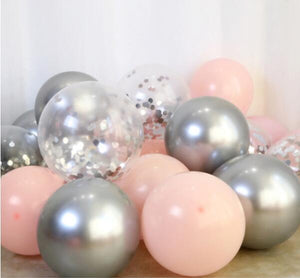 18pcs 10inch Gold Silver Pink Chrome Latex Balloons - COOLCrown Store