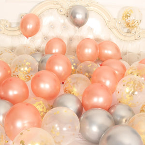 18pcs 10inch Gold Silver Pink Chrome Latex Balloons - COOLCrown Store