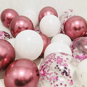 18pcs 10inch Gold Silver Pink Chrome Latex Balloons - COOLCrown Store