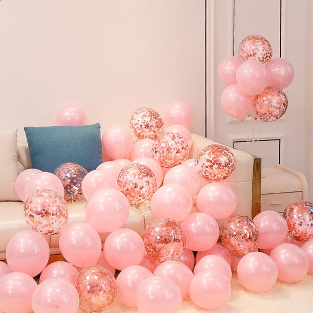 18pcs 10inch Gold Silver Pink Chrome Latex Balloons - COOLCrown Store