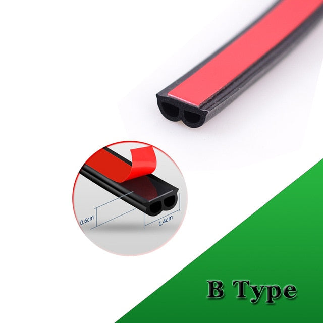 4m B P Z D Shape Noise Weatherstrip Soundproof Car Seal Strong Adhesive Sticker Insulation - COOLCrown Store