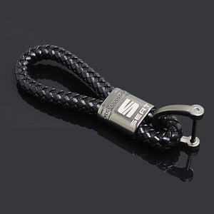 Key ring High-Grade Hand Woven Leather key case - COOLCrown Store