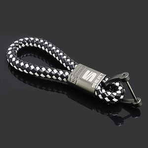 Key ring High-Grade Hand Woven Leather key case - COOLCrown Store