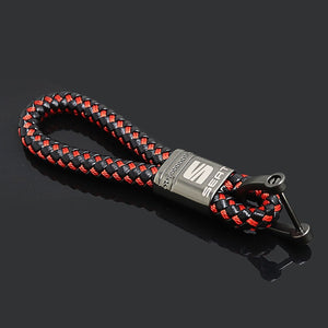 Key ring High-Grade Hand Woven Leather key case - COOLCrown Store