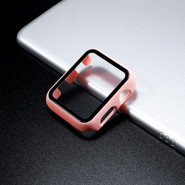 Glass+Cover For Apple Watch case 44mm 40mm 42mm 38mm iWatch case Accessorie bumper+Screen Protector Apple watch serie 3 4 5 6 SE - COOLCrown Store