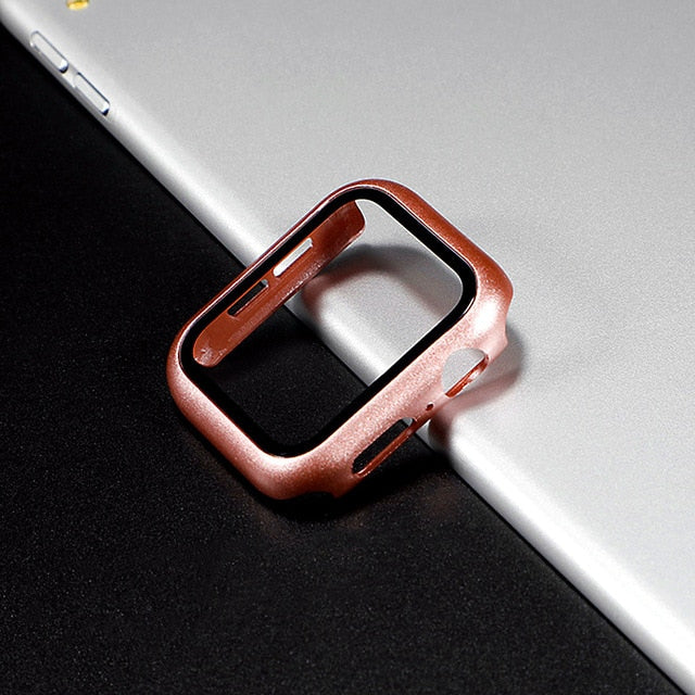 Glass+Cover For Apple Watch case 44mm 40mm 42mm 38mm iWatch case Accessorie bumper+Screen Protector Apple watch serie 3 4 5 6 SE - COOLCrown Store