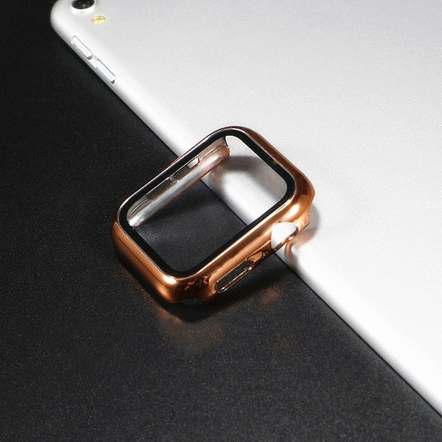 Glass+Cover For Apple Watch case 44mm 40mm 42mm 38mm iWatch case Accessorie bumper+Screen Protector Apple watch serie 3 4 5 6 SE - COOLCrown Store