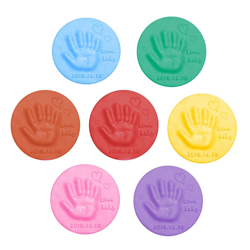 Soft Clay DIY Newborn Baby Souvenirs Hand Print Footprint Non-toxic Clay Kit Casting Parent-child Hand Ink Pad Fingerprint Toys - COOLCrown Store