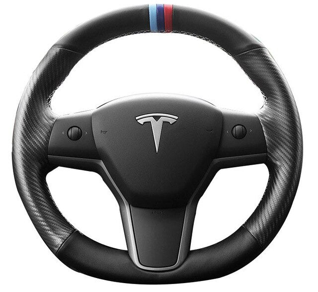 Steering Wheel Cover for Tesla Model 3 Genuine Leather - COOLCrown Store