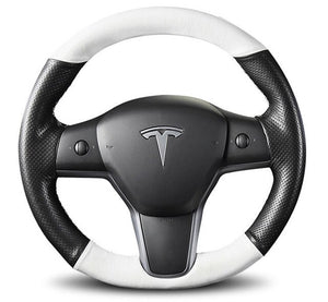 Steering Wheel Cover for Tesla Model 3 Genuine Leather - COOLCrown Store