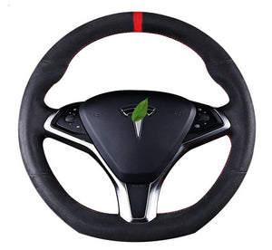 Steering Wheel Cover for Tesla Model 3 Genuine Leather - COOLCrown Store