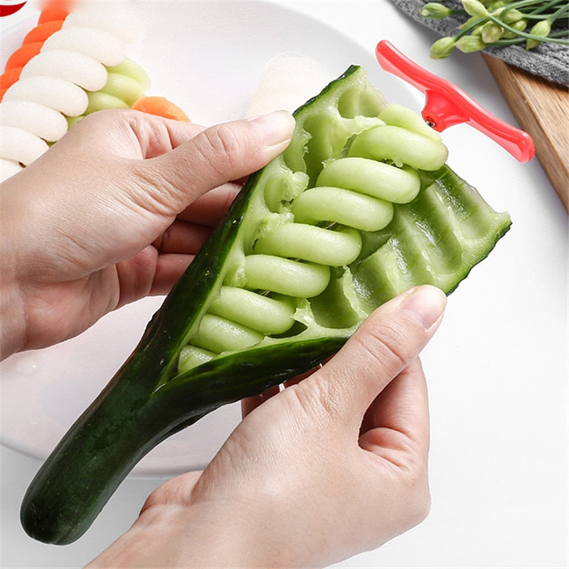 Vegetables Spiral Knife Potato Carrot Cucumber Salad Chopper Easy Spiral Screw - COOLCrown Store