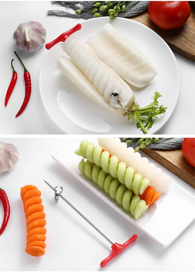 Vegetables Spiral Knife Potato Carrot Cucumber Salad Chopper Easy Spiral Screw - COOLCrown Store