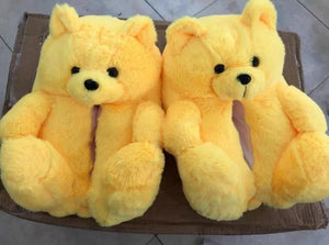 Teddy Bear Plush Furry Faux Cartoon Slippers - COOLCrown Store